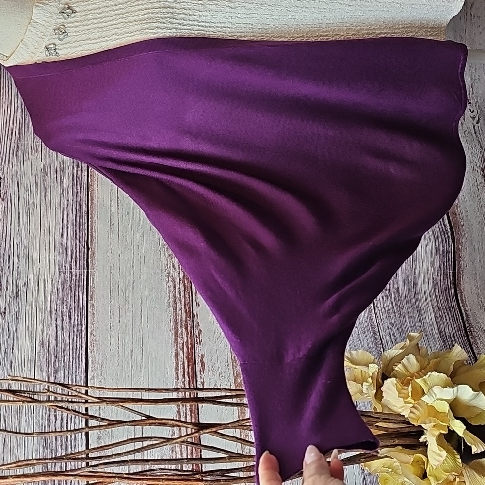 LOFT VIOLET PURPLE BOLERO STYLE OPEN FRONT LIGHTWEIGHT CARDIGAN SWEATER - Picture 3 of 14